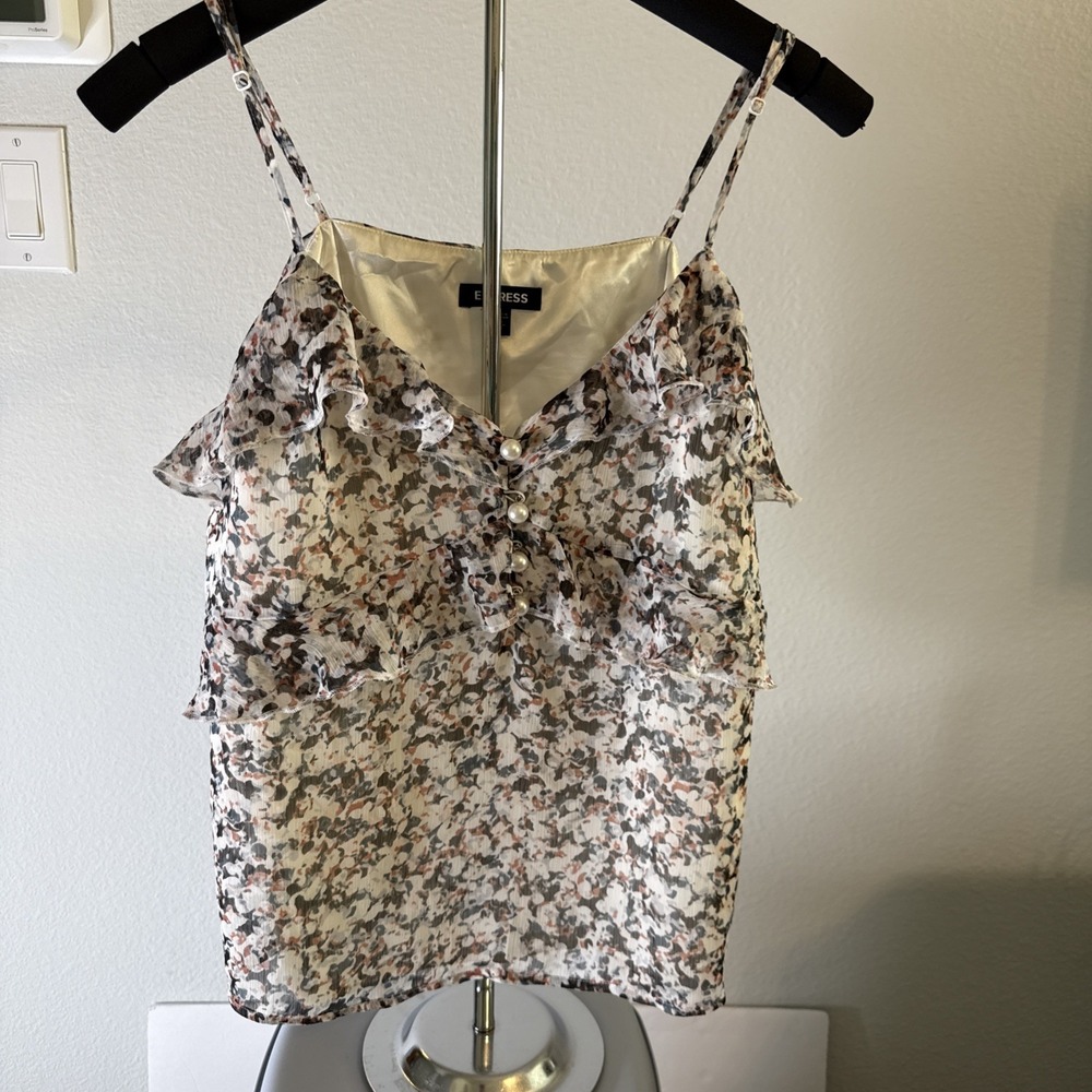 Express Women's Floral Crop Top Blouse‎ Size M